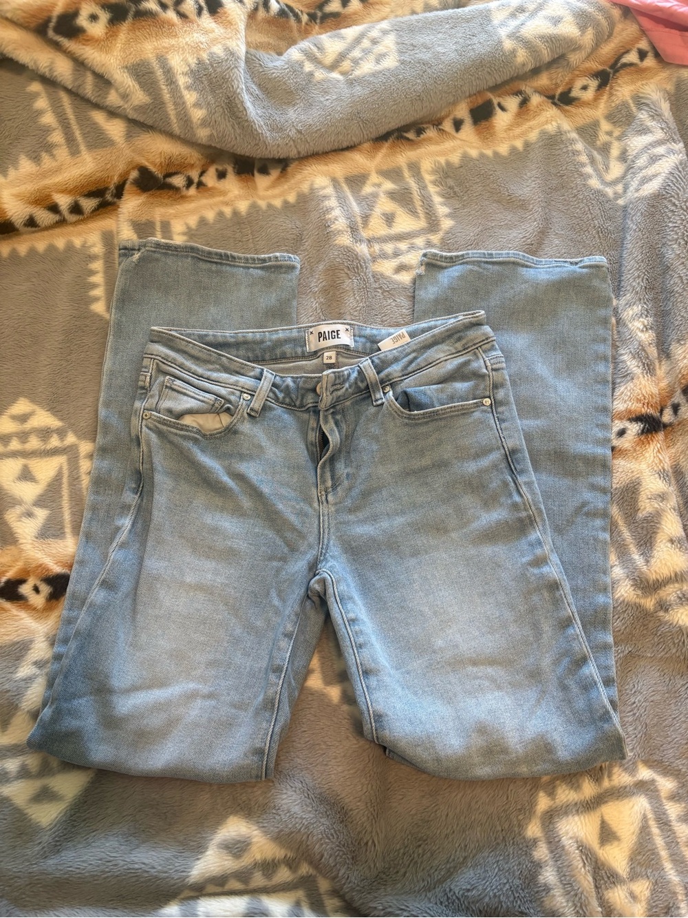 PAIGE Light Blue Straight Leg Women's Jeans